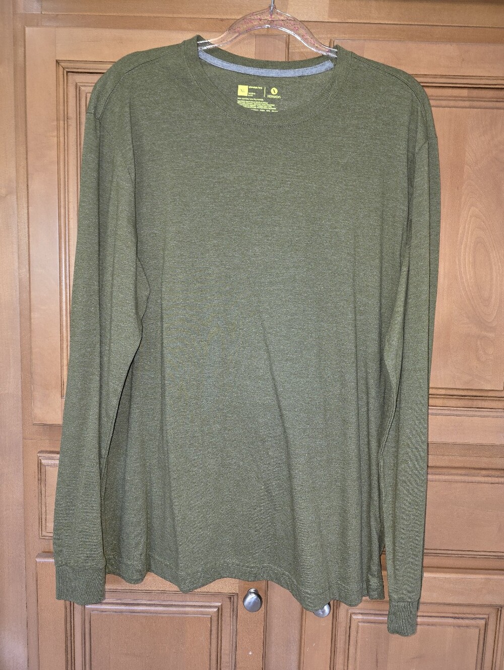 Xersion Olive Green Long Sleeve Crewneck Shirt